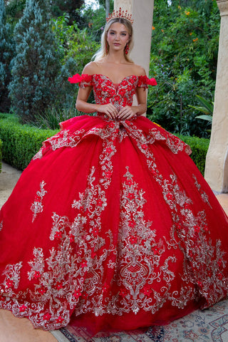 Besticktes schulterfreies Ballkleid von GLS Gloria GL3528