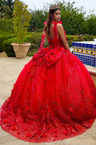 Ärmelloses Ballkleid mit 3D-Blumenmuster von GLS Gloria GL3529