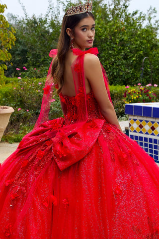 Ärmelloses Ballkleid mit 3D-Blumenmuster von GLS Gloria GL3529