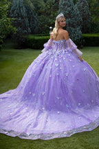 Applique Puff Sleeve Ball Gown by GLS Gloria GL3541