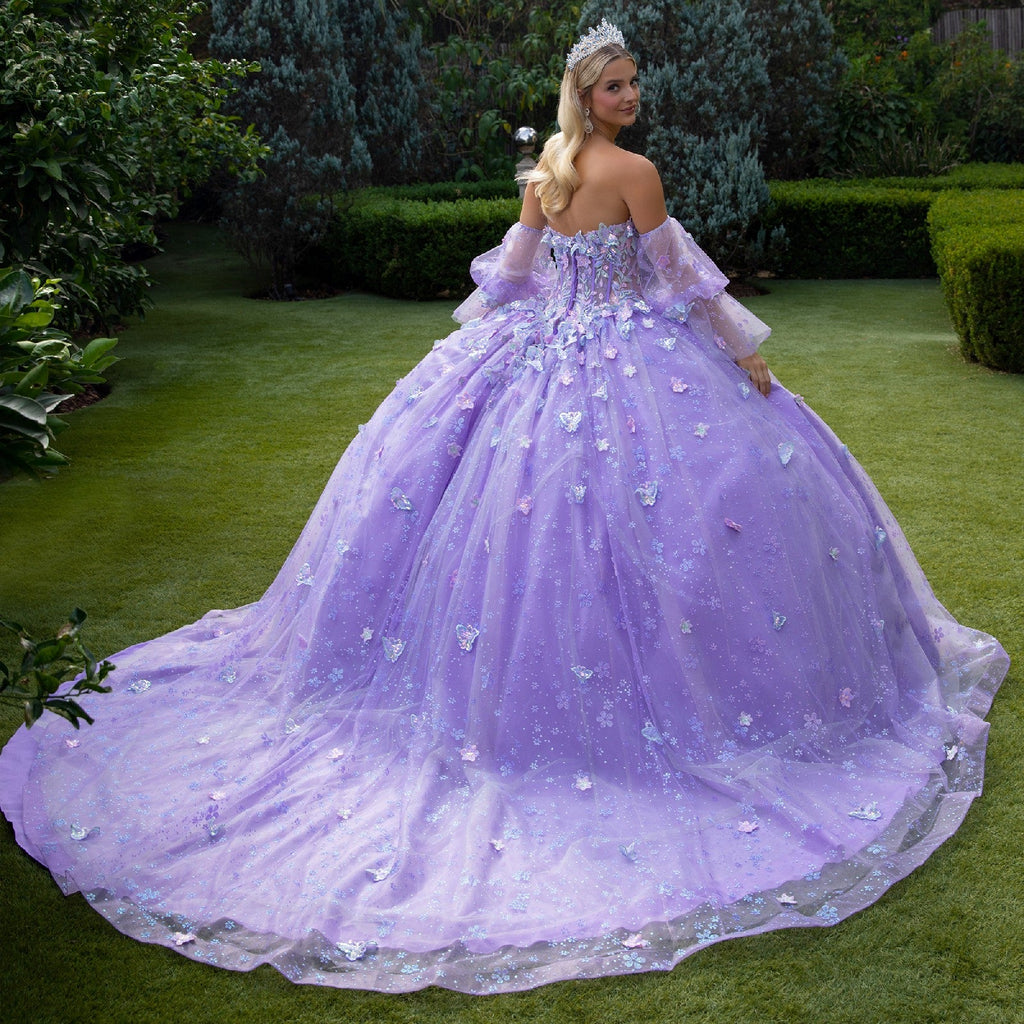 Applique Puff Sleeve Ball Gown by GLS Gloria GL3541