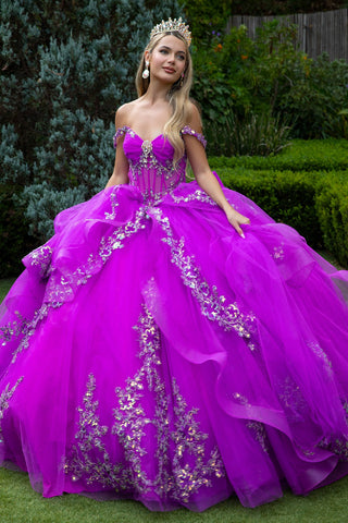 Schulterfreies Ballkleid mit Rüschen von GLS Gloria GL3548