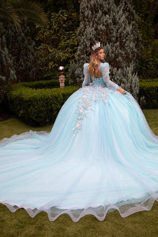 Ballkleid mit Applikationen und langen Ärmeln von GLS Gloria GL3577