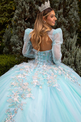 Ballkleid mit Applikationen und langen Ärmeln von GLS Gloria GL3577
