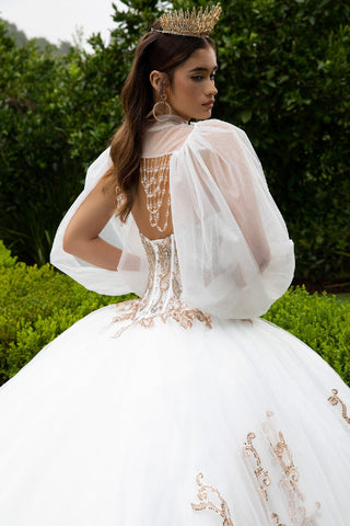 Trägerloses Ballkleid mit Puffärmeln von GLS Gloria GL3578