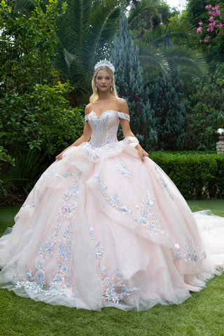 Schulterfreies Ballkleid mit Lagenmuster von GLS Gloria GL3596