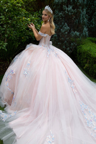 Schulterfreies Ballkleid mit Lagenmuster von GLS Gloria GL3596
