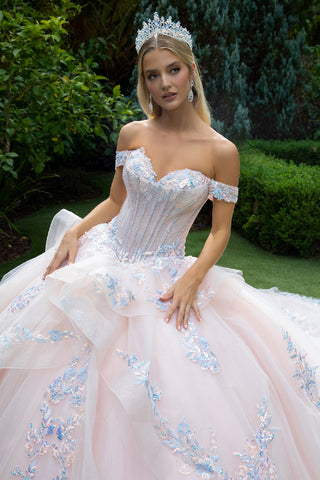 Schulterfreies Ballkleid mit Lagenmuster von GLS Gloria GL3596
