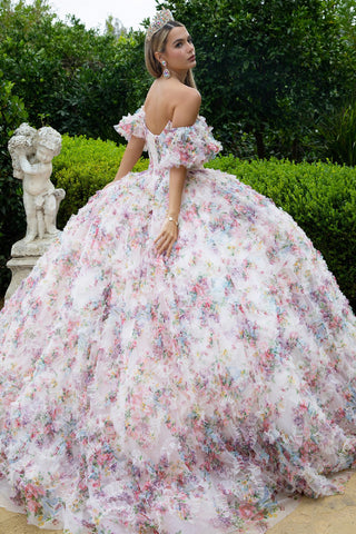 Bedrucktes schulterfreies Ballkleid von GLS Gloria GL3609
