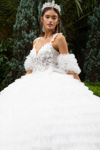 Vestido de baile sem mangas com folhos da GLS Gloria GL3610