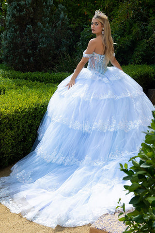 Schulterfreies, gestuftes Ballkleid von GLS Gloria GL3612