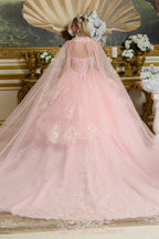 Sleeveless Cape Ball Gown by Elizabeth K GL3645