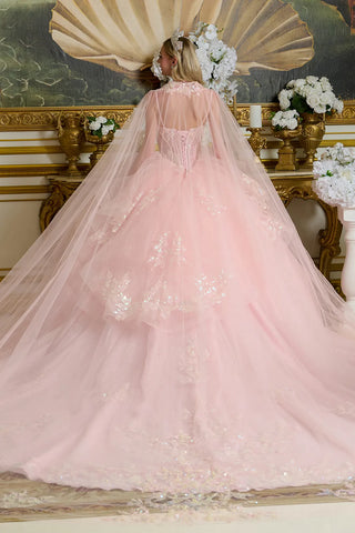 Ärmelloses Cape-Ballkleid von Elizabeth K GL3645