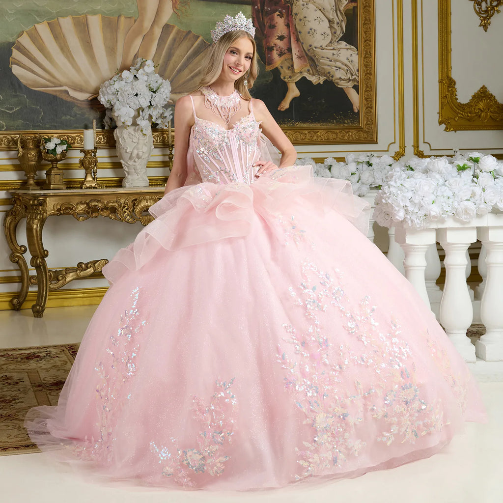 Sleeveless Cape Ball Gown by Elizabeth K GL3645