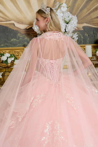 Ärmelloses Cape-Ballkleid von Elizabeth K GL3645
