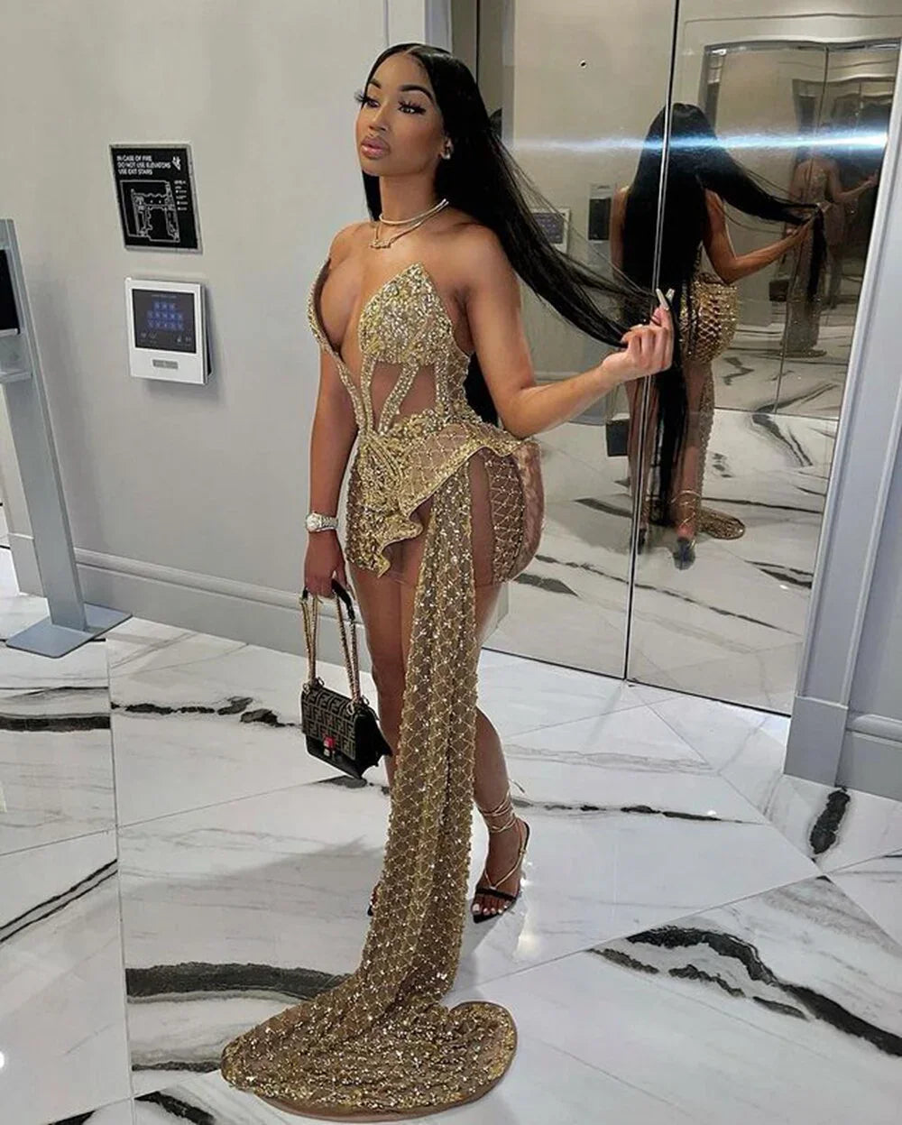 Glitzer Ärmellos Gold Sequin Mädchen Afrikanisch Kurz Homecoming Kleider Y548