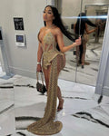Glitzer Ärmellos Gold Sequin Mädchen Afrikanisch Kurz Homecoming Kleider Y548