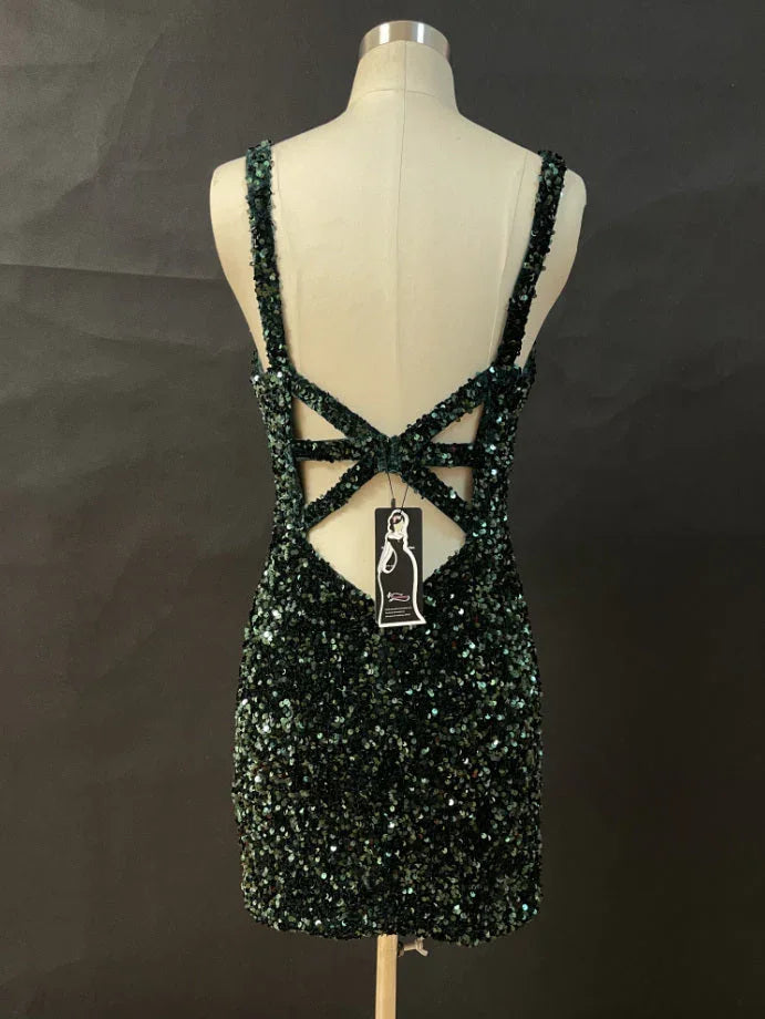 Vestido de Baile de Graduación con Lentejuelas y Purpurina Lavanda SYH28