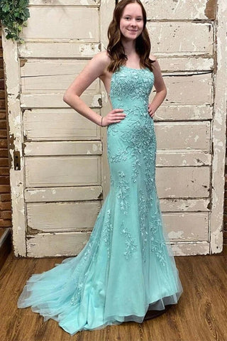 Vestidos de festa rosa com decote redondo e sereia em tule PSK438