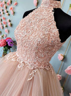 Vestidos de Baile de Finalistas / Vestidos de Gala Curtos Adoráveis com Tule, Renda e Costas Abertas