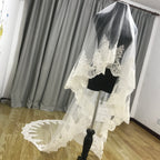 1 Layer Cathedral veil wedding veil women veil white ivory sequins lace veil bridal veil cover face veil with comb