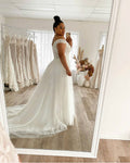Lakshmigown Wedding Dress Plus Size A-Line Off The Shoulder Lace Applique Tulle Backless Robe De Mariée Orienta Sweep Train Gown