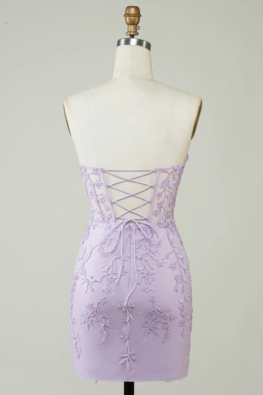 Bodycon Light Green Sweetheart Corset Short Homecoming Dress with Appliques