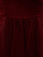 A-Line Knee Length Tulle Short Sleeves Bridesmaid Dress with See Through Bateau Neckline