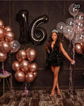 Vestido de Fiesta de Lentejuelas Negro en Línea A para el Baile de Regreso a Casa Vestido de Cumpleaños Negro Y4601