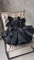 Schickes Schwarzes A-Linie Heimkehrballkleid Schwarzes Cocktailkleid Y6522