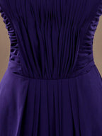 A-Line Strapless Sweetheart Floor Length Chiffon Bridesmaid Dress with Criss Cross Ruching Pleats