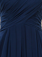 A-Line Strapless Floor Length Chiffon Bridesmaid Dress with Ruching