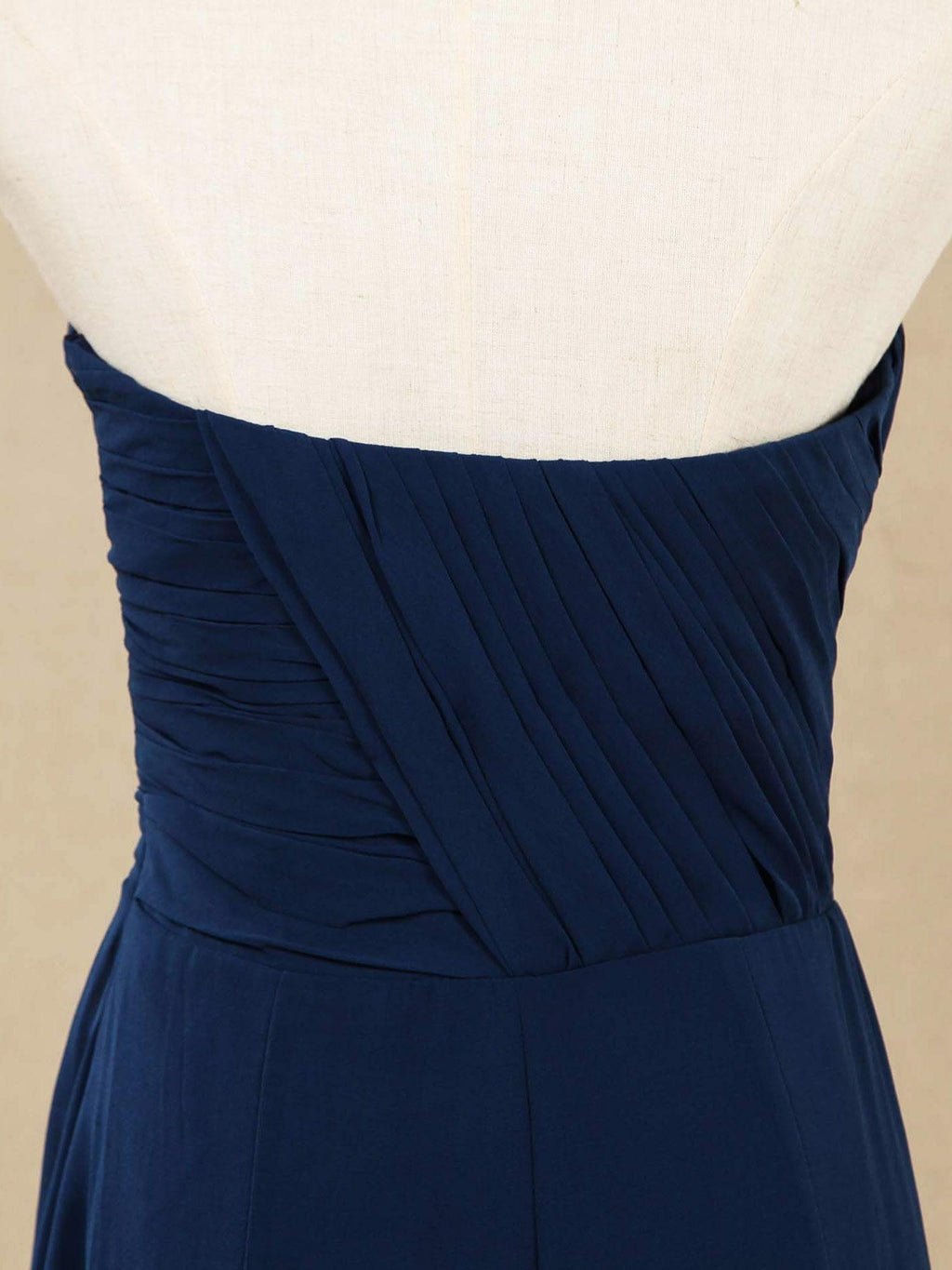 A-Line Strapless Floor Length Chiffon Bridesmaid Dress with Ruching