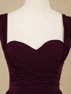 A-Line Straps Floor Length Chiffon Bridesmaid Dress Sweetheart Neck