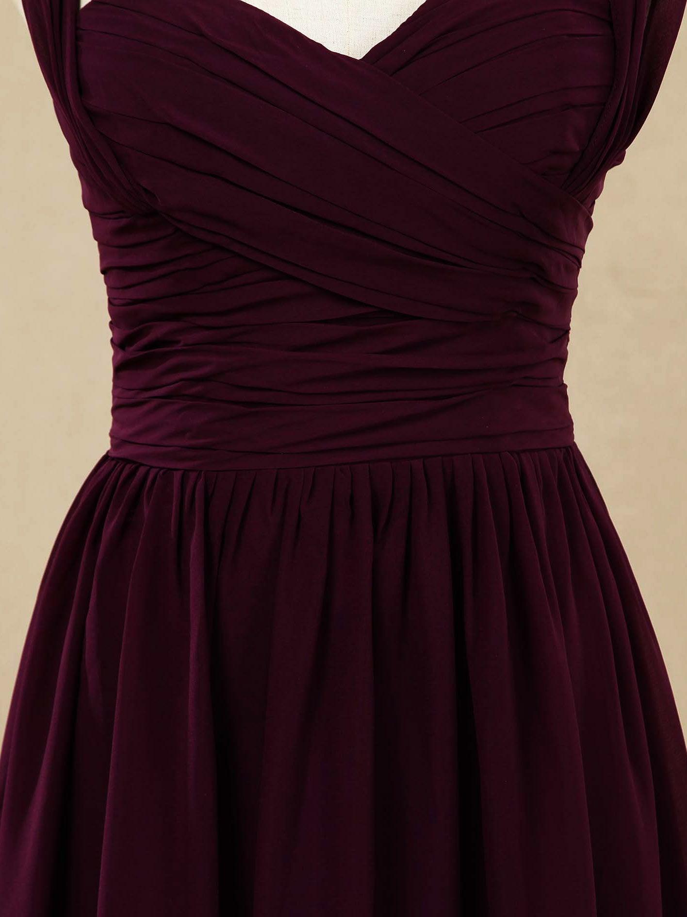 A-Line Straps Floor Length Chiffon Bridesmaid Dress Sweetheart Neck