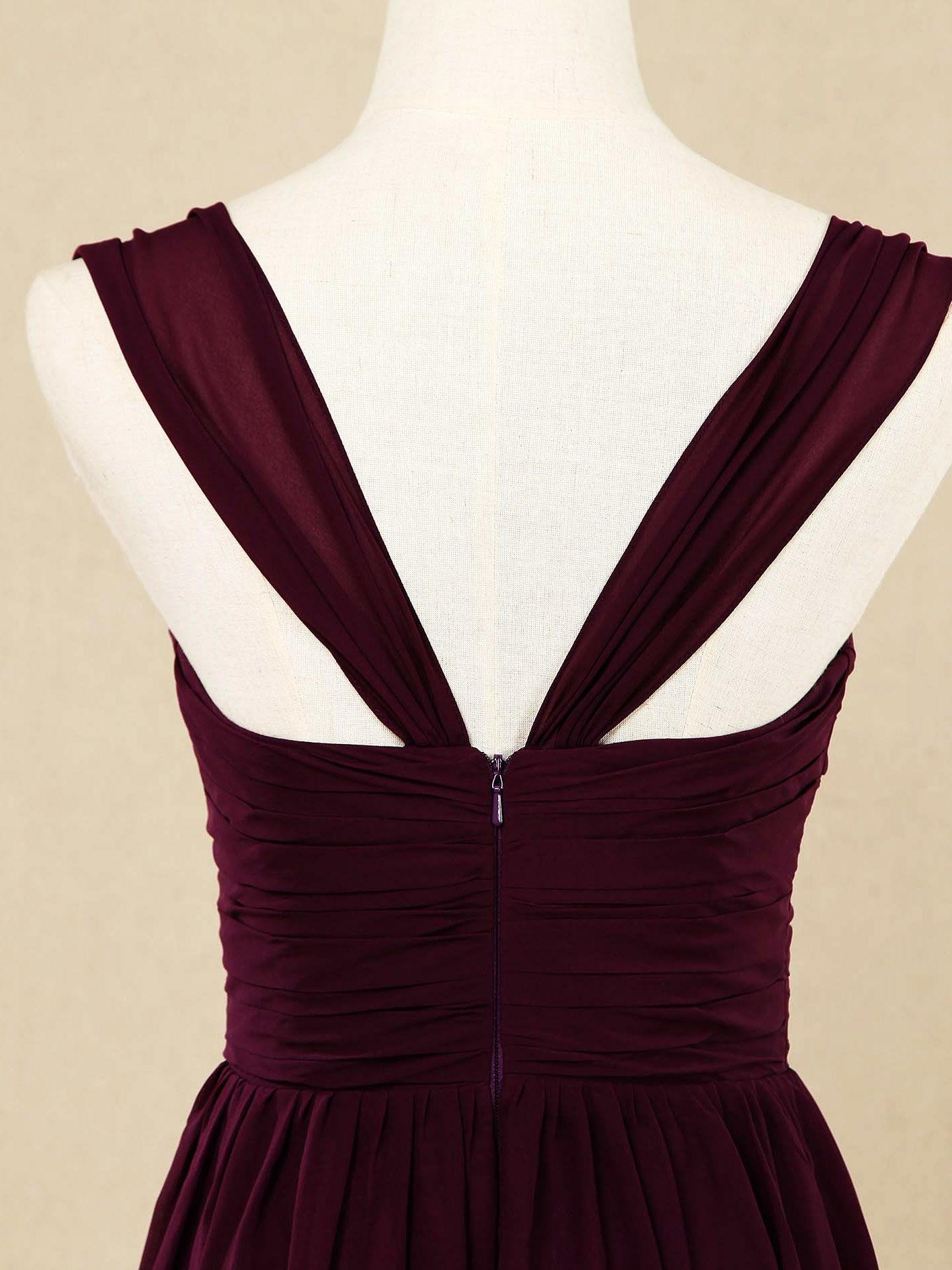 A-Line Straps Floor Length Chiffon Bridesmaid Dress Sweetheart Neck