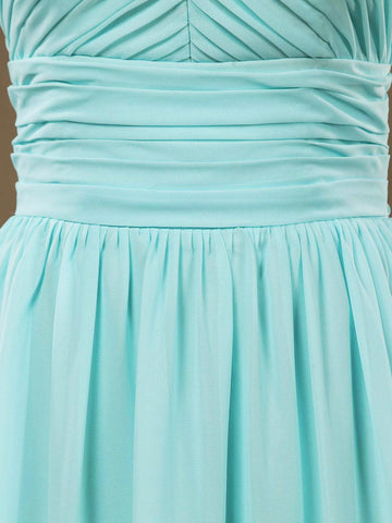 Numbersea Chiffon Bodenlange Ballkleider A-Linie Neckholder Offener Rücken Falten 