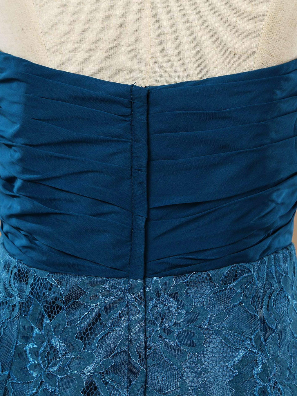 A-line Chiffon Mix Lace Bridesmaid Dress Knee-length Sweetheart With Ruching