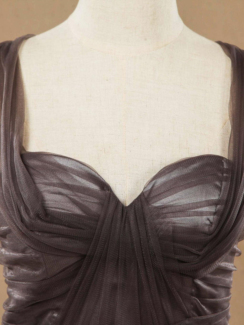 A-line Knee-length Tulle Bridesmaid Dresses Straps Sweetheart Open-back with Ruching