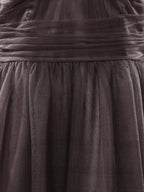 A-line Knee-length Tulle Bridesmaid Dresses Straps Sweetheart Open-back with Ruching