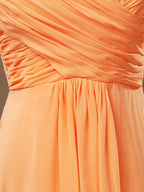 A-line Strapless Sweetheart Floor Length Chiffon Bridesmaid Dress with Criss Cross Ruching