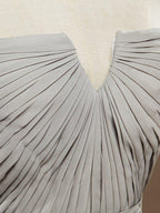 A-Line V-neck Knee Length Chiffon Bridesmaid Dress with Criss Cross Ruching Pleats