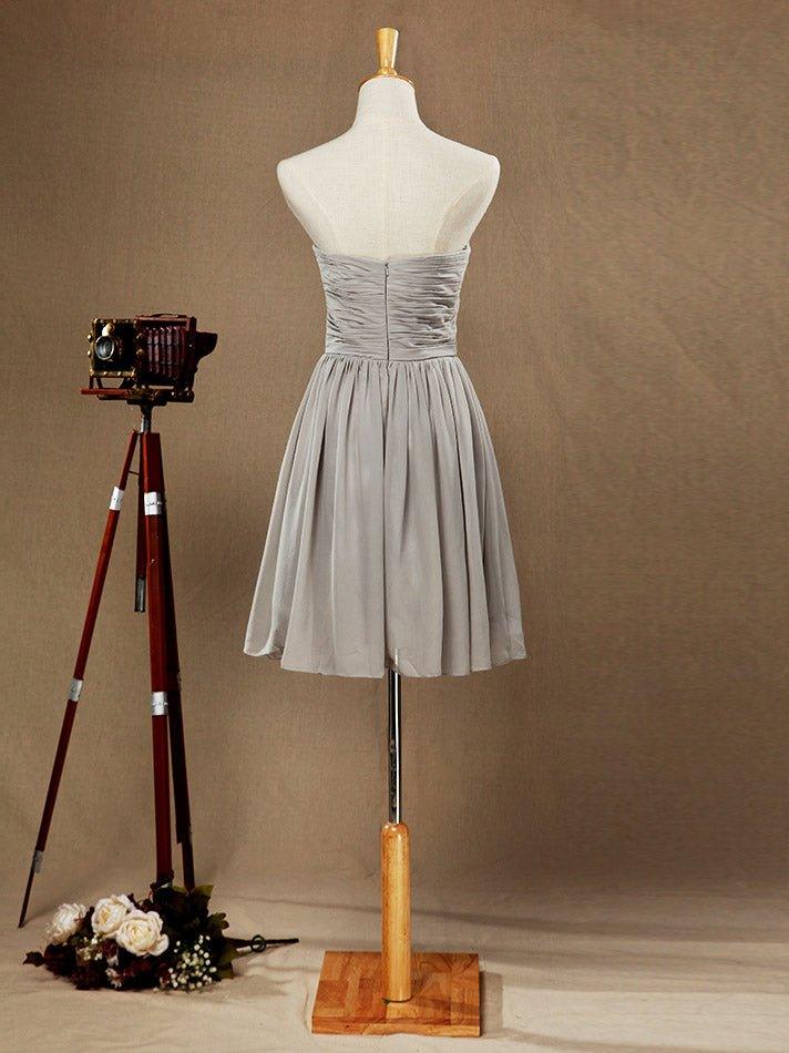 A-Line V-neck Knee Length Chiffon Bridesmaid Dress with Criss Cross Ruching Pleats