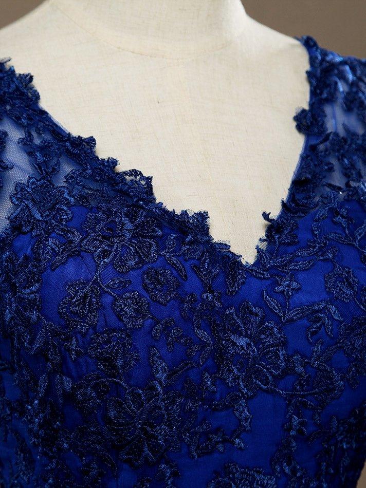 A-Line V-neck Mini Chiffon match Lace Cocktail Dress Open Back Bridesmaid Dress Home Coming Dresses