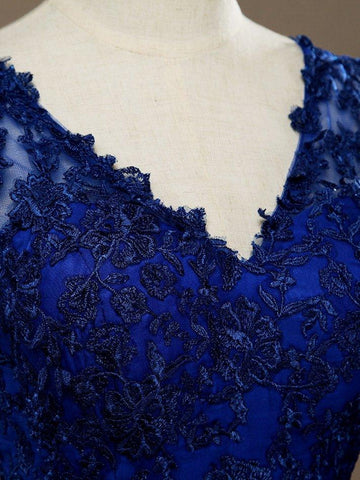 A-Linie V-Ausschnitt Mini Chiffon Match Spitze Cocktailkleid Offener Rücken Brautjungfernkleid Home Coming Kleider 