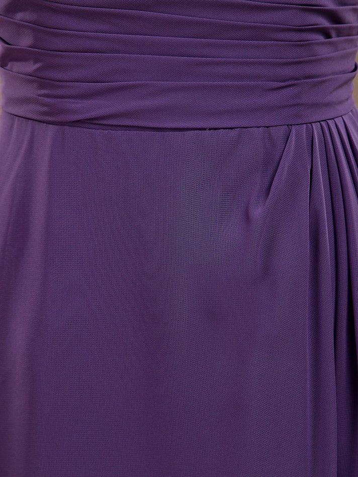 A-Line Knee Length Chiffon Bridesmaid Dress with Lace Jewel Neck Buttons