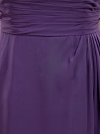A-Line Knee Length Chiffon Bridesmaid Dress with Lace Jewel Neck Buttons