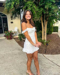 Vestido Blanco Llamativo de Fiesta para el Baile de Graduación Vestido Blanco de Cóctel Y5949