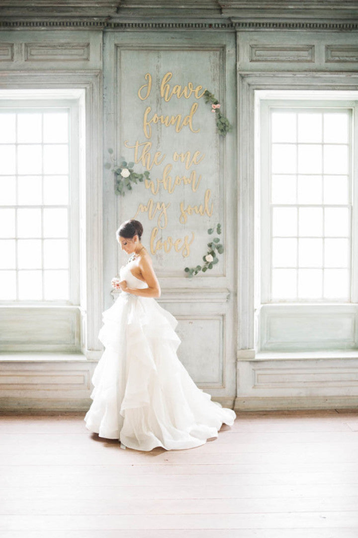 Elfenbein Organza Liebsten Trägerlosen Rüschen Ballkleid Brautkleider, DB0158