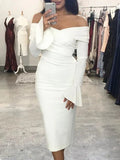 Robe de soirée blanche gainée asymétrique Robe de bal de fin d'études blanche Robe de cocktail blanche Y6873
